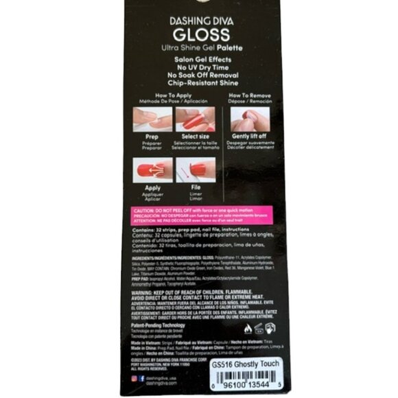 DASHING DIVA GLOSS HALLOWEEN GLOW IN THE DARK GHOSTLY TOUCH GEL NAIL PALETTE - Picture 8 of 9